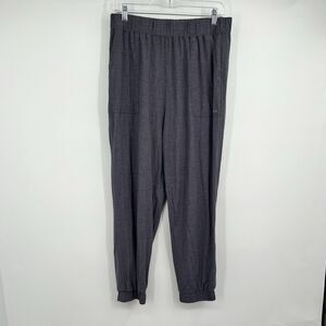 Fabletics Womens Restoreknit Tapered Lounge Pants L Gray Pockets Comfy Vacation